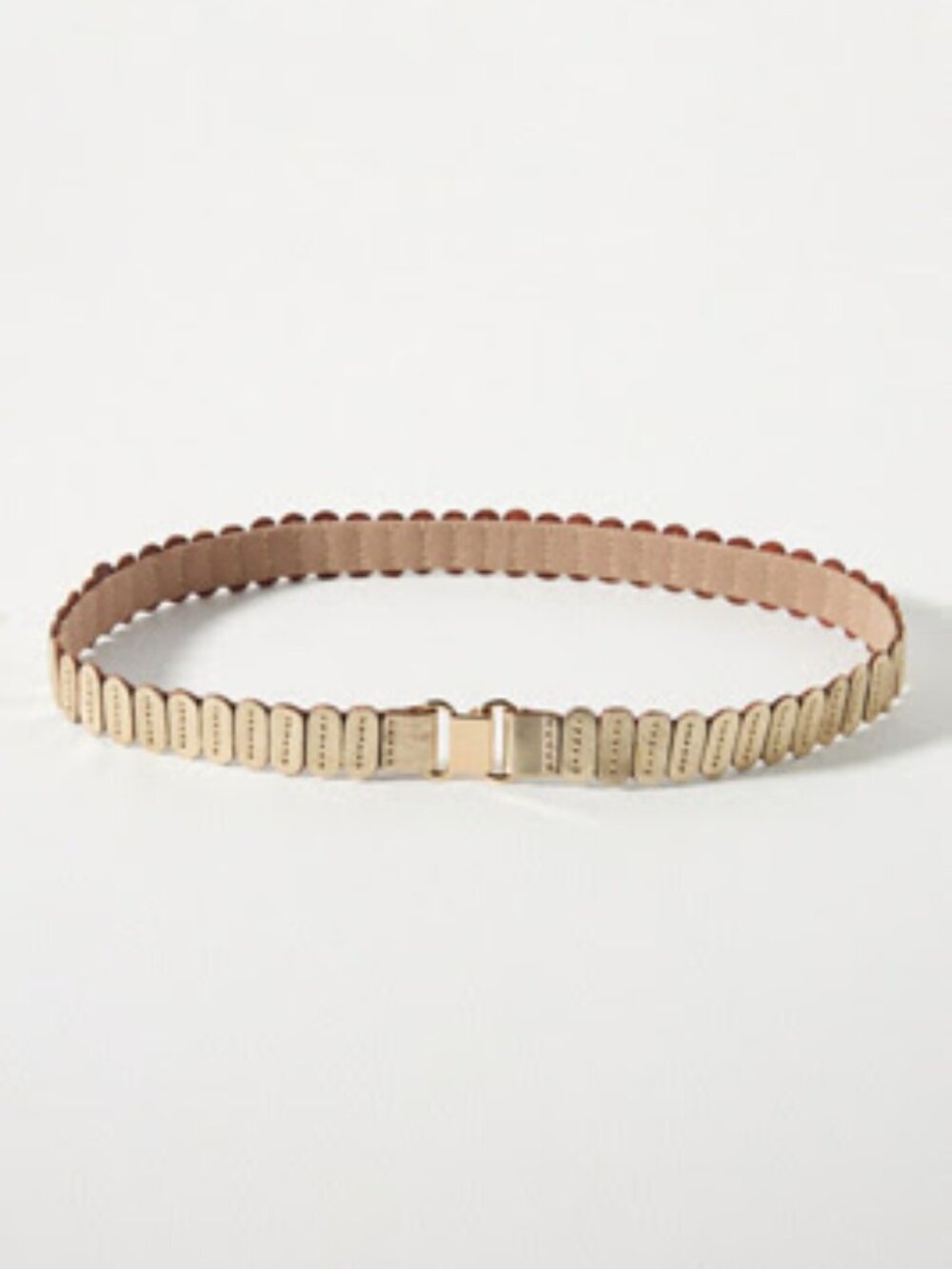 Anthropologie Tabitha Stretch Belt, Pearl (gold), XL